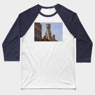 Belfry of Bruges blue sky Baseball T-Shirt